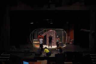 Students rehearse James and the Giant Peach in LCC theater