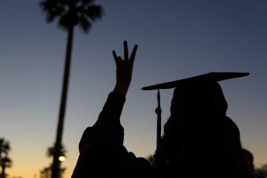 College graduate on ASU campus