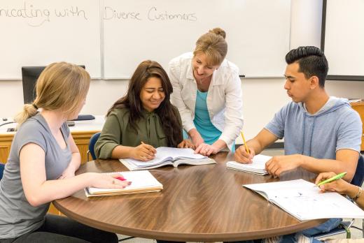 an instructor teaching business students about diverse communication