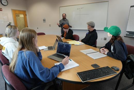  Instructor Corey Murphy teaches a class at Lane Community College
