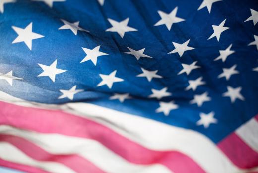 Close up view of American Flag