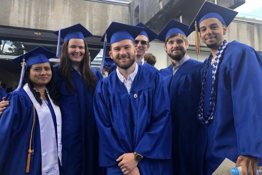 Physical Therapist Assistant Students in caps and gowns at Lane Community College 2024 Commencement