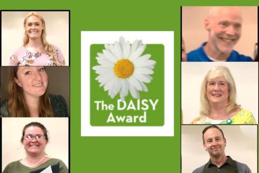 DAISY Award Logo with portraits of Six Winners from 2025 Awards at Lane Community College