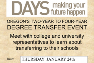 Oregon Transfer Days Jan 24 poster