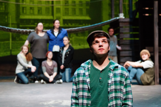 LCC student actor Caleb Pruitt, photo by Dustin Nagy