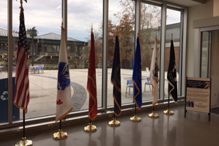Veterans flags at LCC