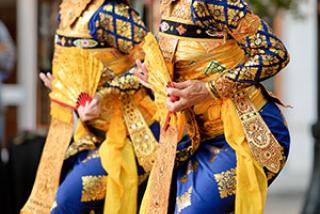 image of two costumed dancers