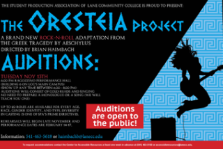 Oresteia Project audition poster
