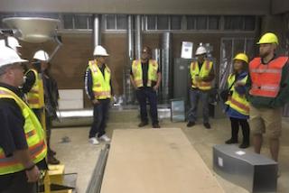 Drafting class visits seismic job site