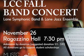 Lane Symphonic Band and Lane Jazz Ensemble Concert, Nov. 26 flyer