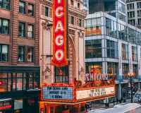 photo of theatre marquis in Chicago