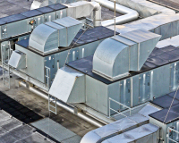 hvac systems on a building roof