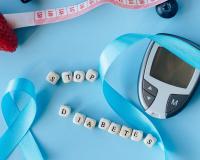 a measuring tape & health instrument with the words "stop diabetes" illustrating the public health field
