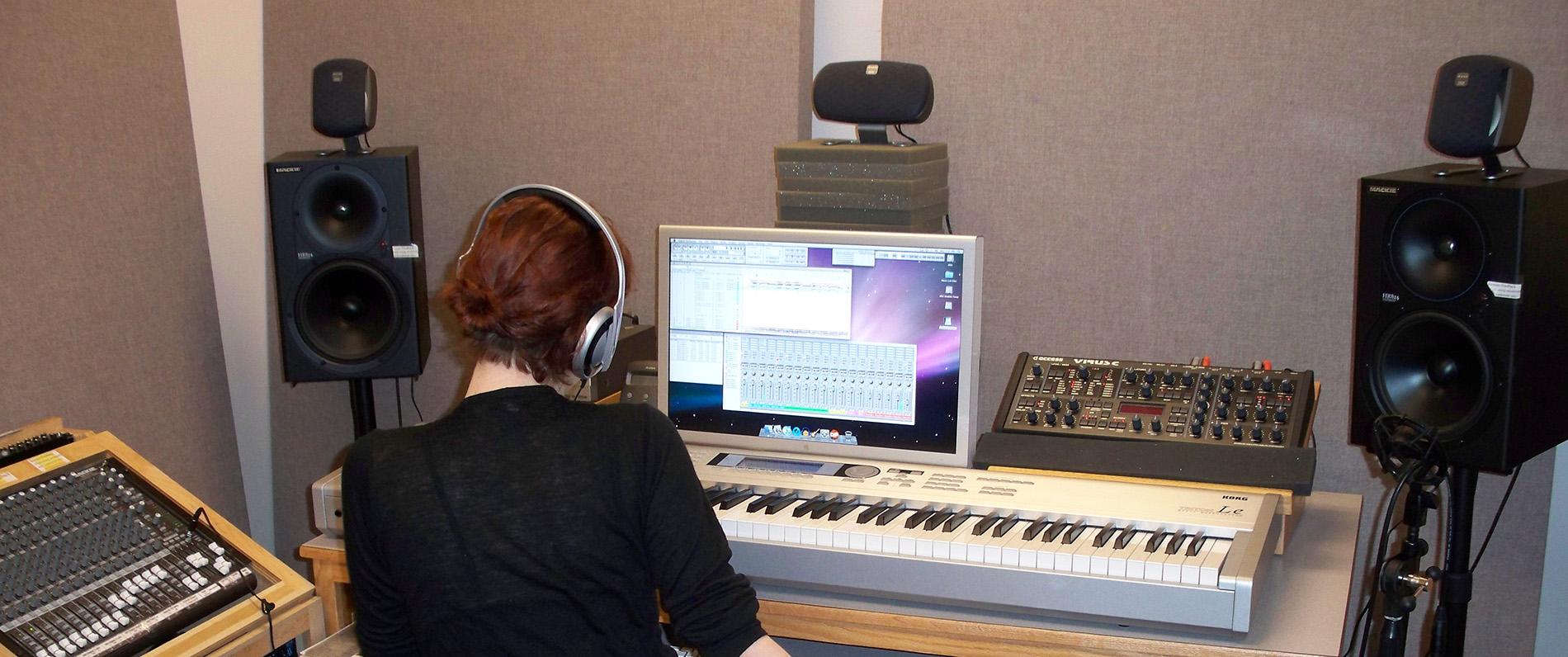 a sound engineering student working on audio engineer tech