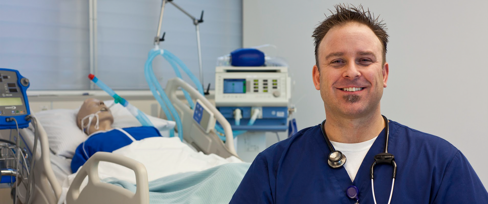 Health care worker in medical room