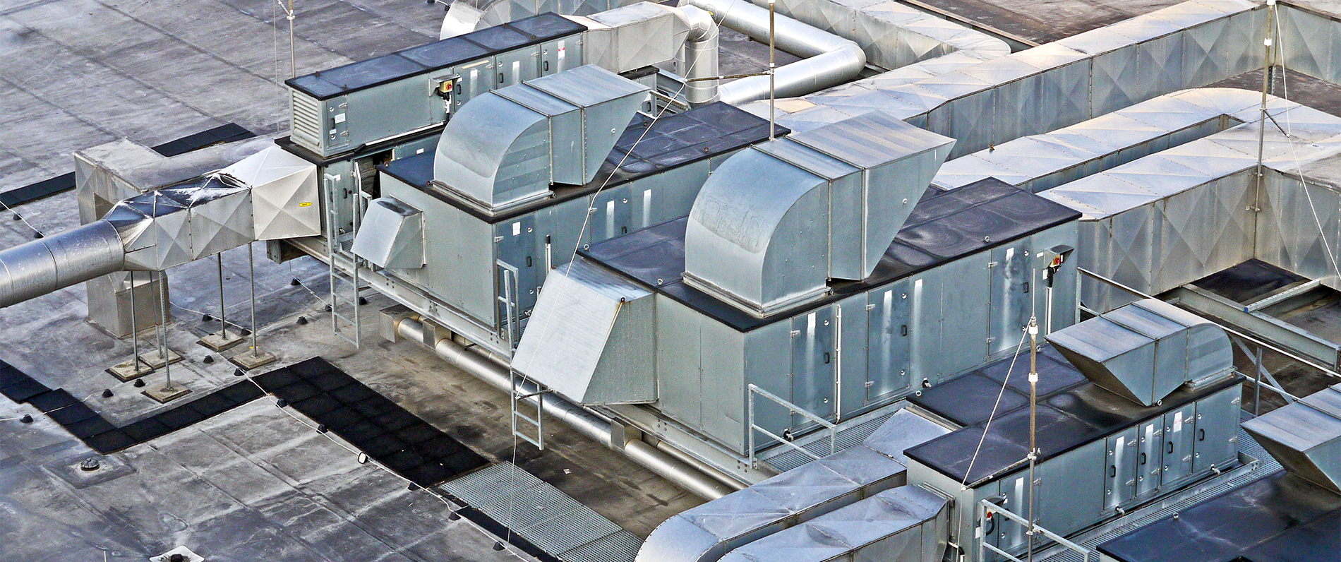 hvac systems on a building roof