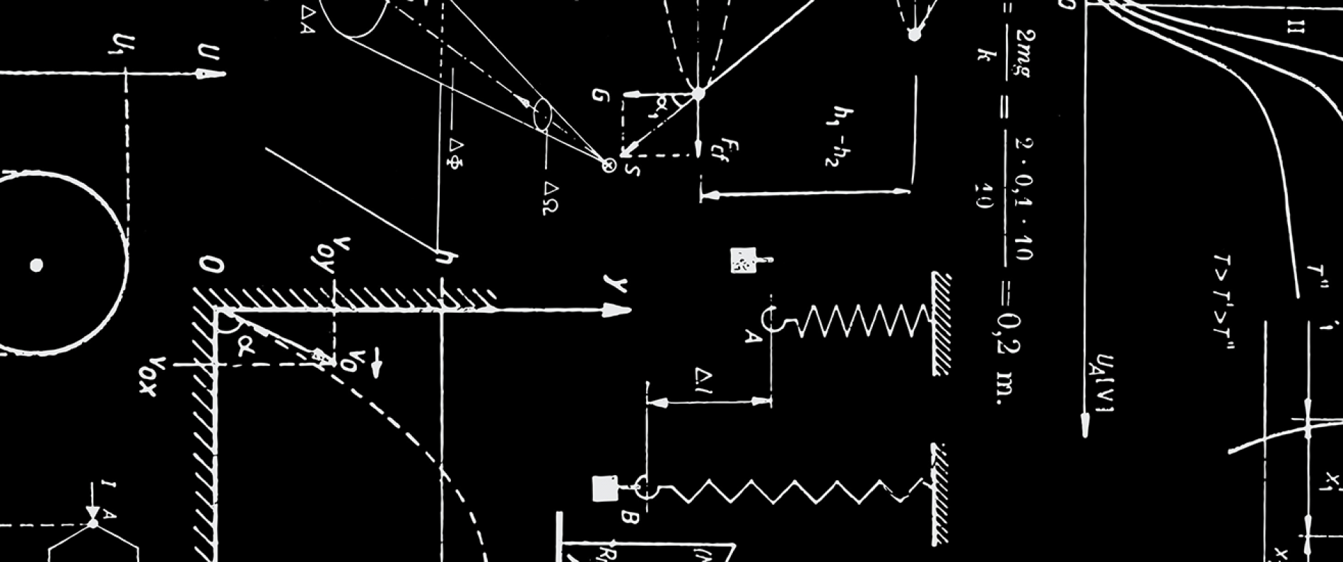 chalkboard with physics formulas