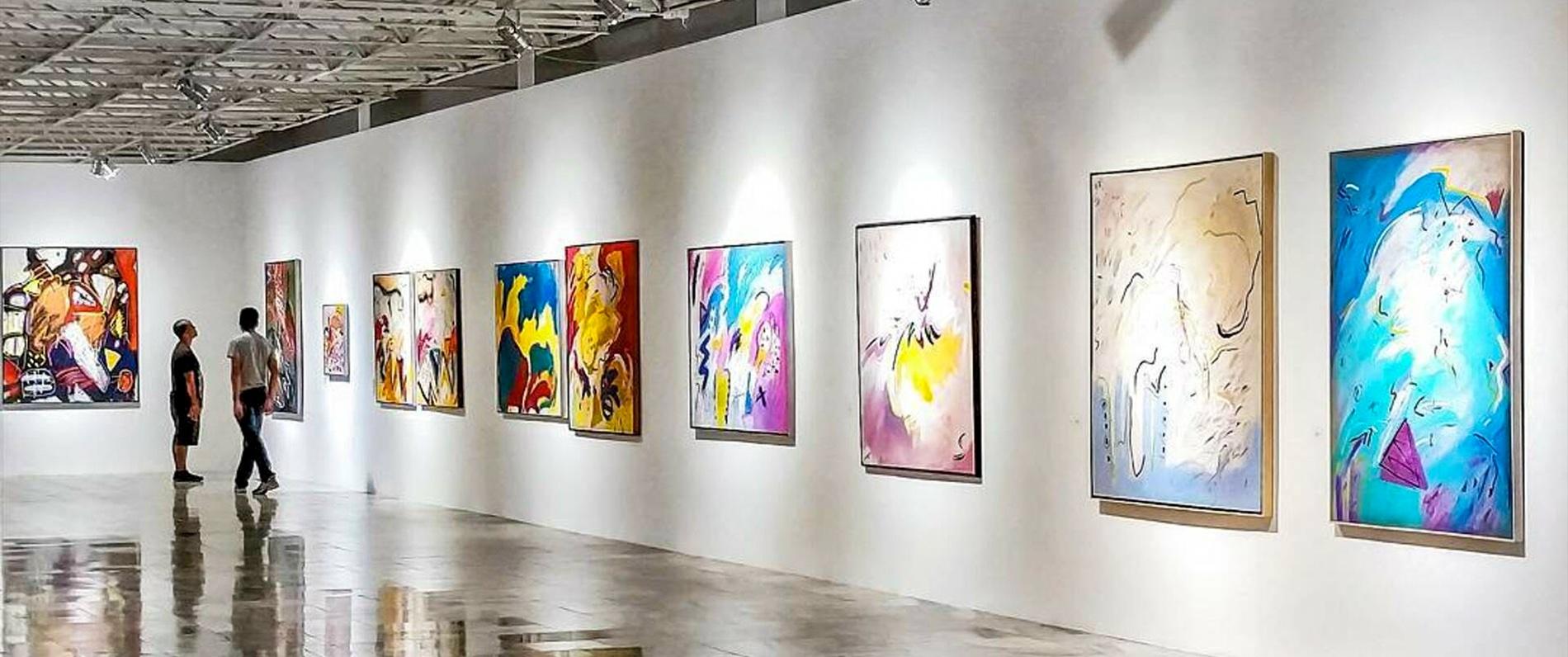 Paintings in art gallery
