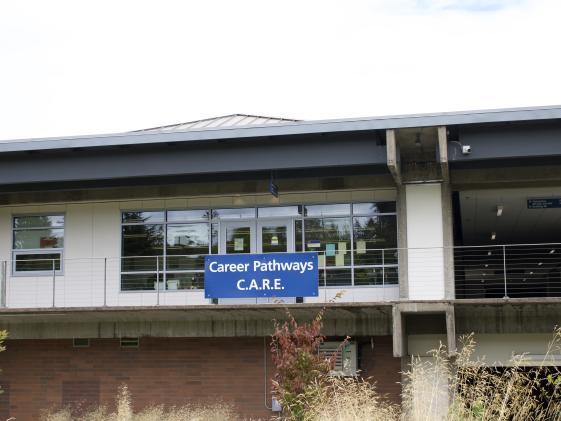 West view of building 4, where the Career Pathways Office is located
