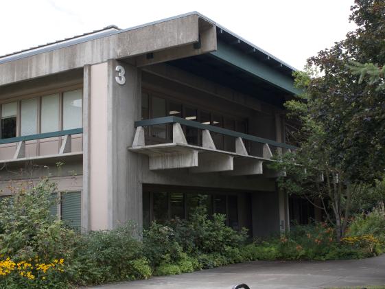 Northwest view of building 3, where the Budget Office is located