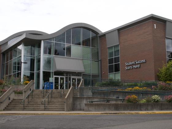 Main Entrance of building 1, where the Bursar and Student Accounts Office is located