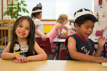 Children smiling and playing