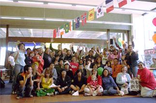 international students gathered for photo