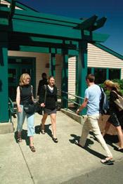 Florence campus entrance with people