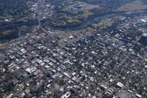 photo of Eugene from an airplane
