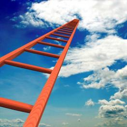 ladder going up to the sky, reach for the sky in your goals