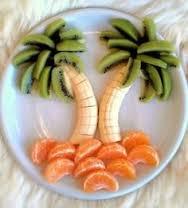 food used to make a palm tree design on a plate