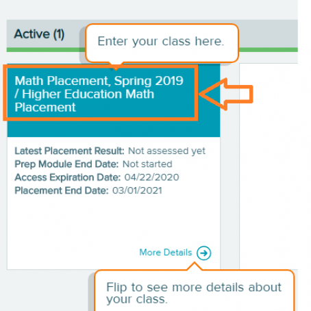 My Classes screenshot with directions matching text on page