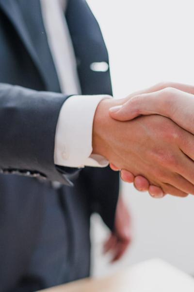 Business person handshake