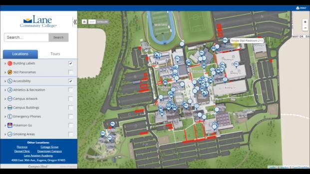 Interactive map showing accessibility