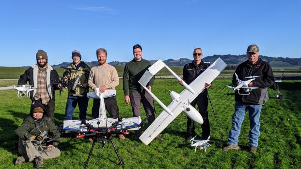 Students with some drones